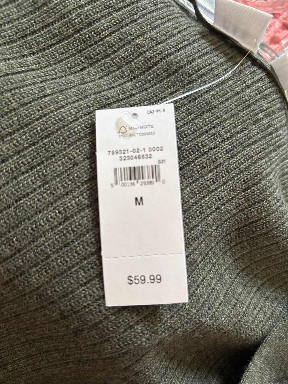GAP Factory long Olive Shaker stitch Open Cardigan with Pockets - Picture 5 of 5